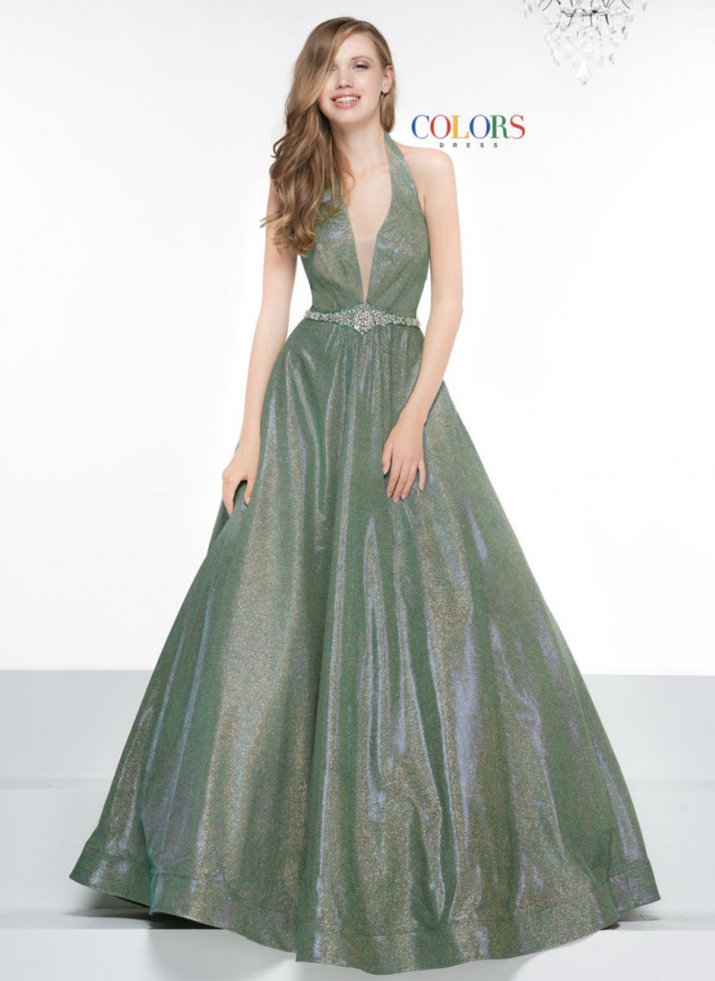 Vestido de gala Colors Talla 8 Color Verde oliva