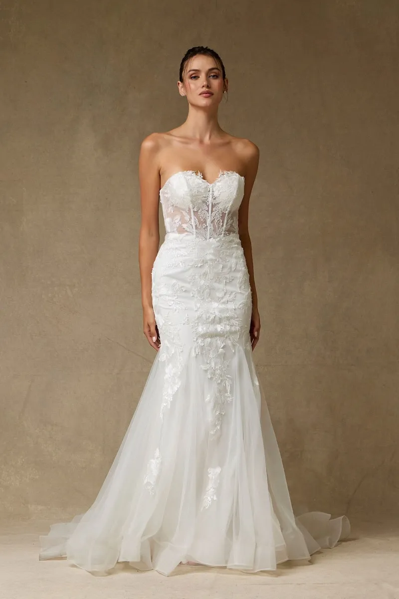 Vestido Corte Sirena Blanco