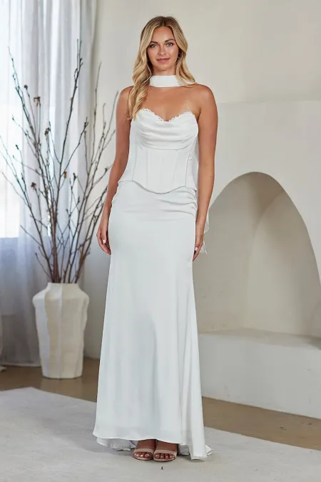 Vestido Blanco con Corset
