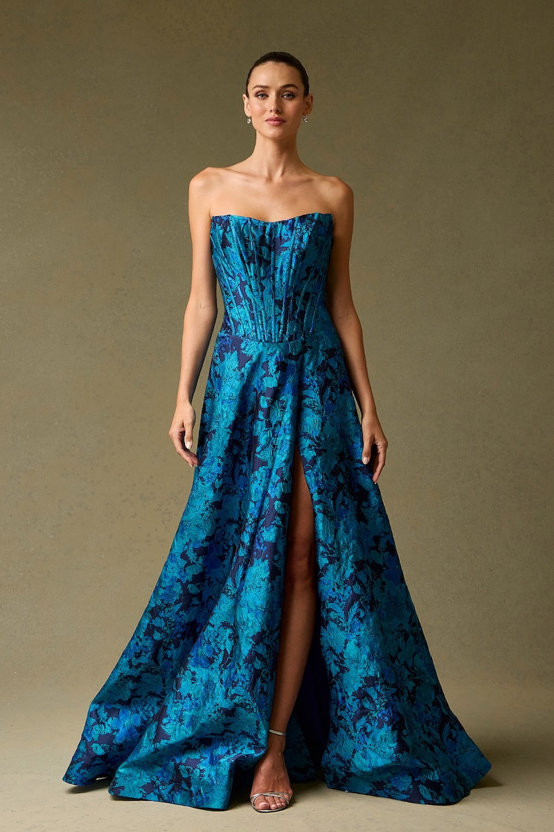 Vestido Azul con Corset