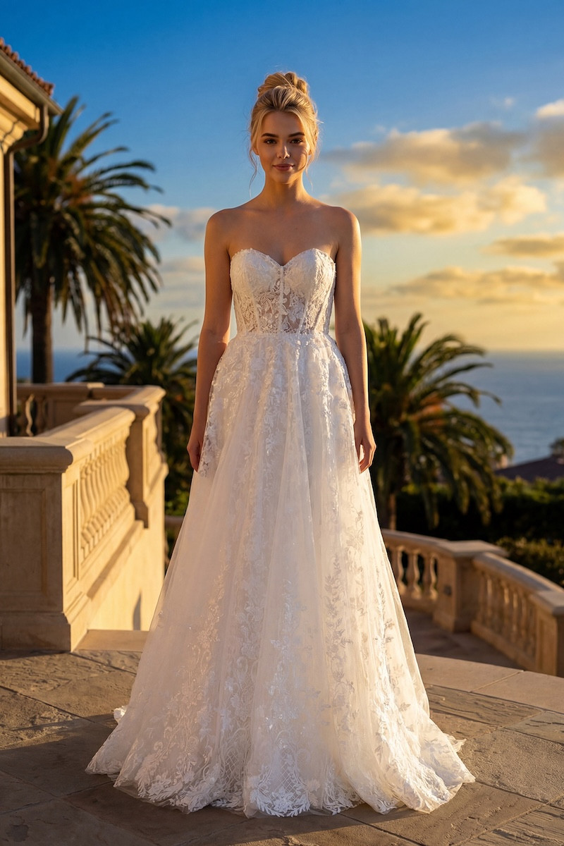 Vestido Strapless Blanco