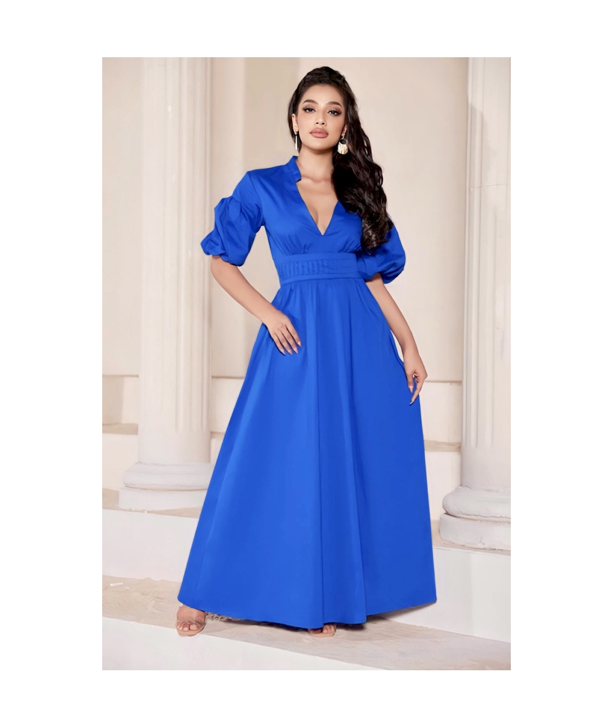 Vestido largo Talla S Color Azul el ctrico