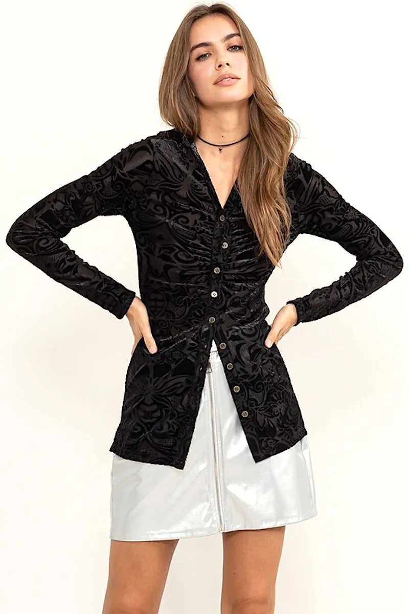 Camisa Negra Floral